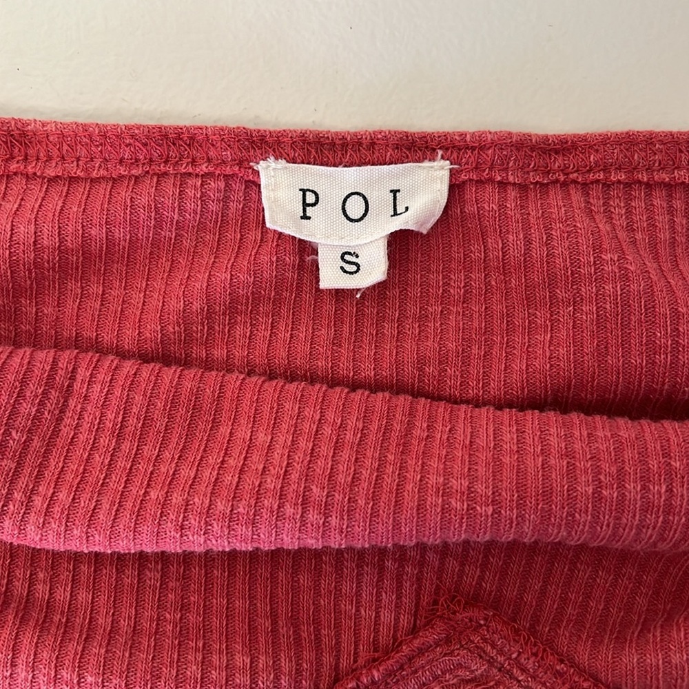 POL women’s Ribbed Ruffle Cami Bodysuit NWOT - Picture 8 of 11